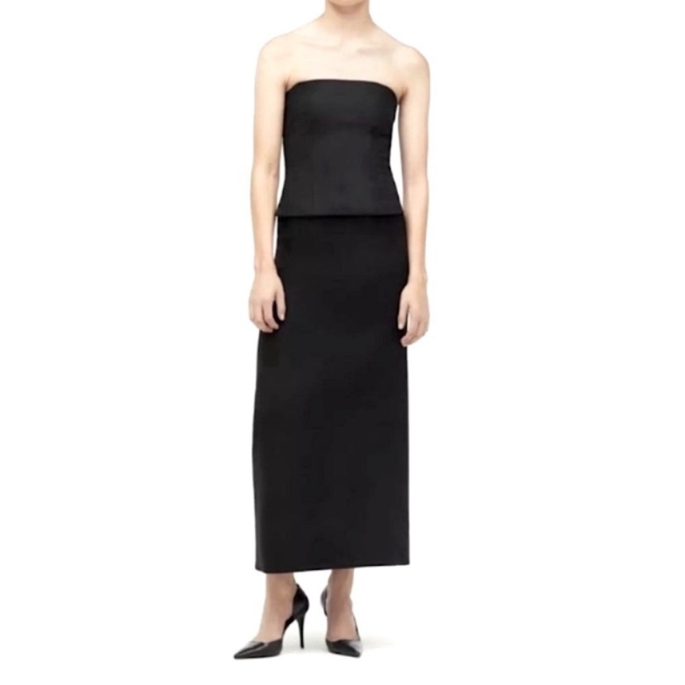 ZARA WOOL HIGH WAISTED MIDI PENCIL SKIRT ELEGANT CHIC Black M - Picture 3 of 15